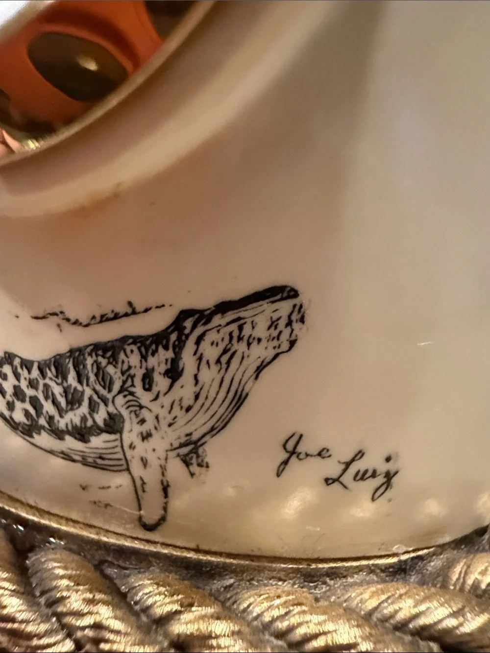 Nantucket Ivory Decorative Clock with Sailing Ship Whale scrimshaw by Joe Luiz